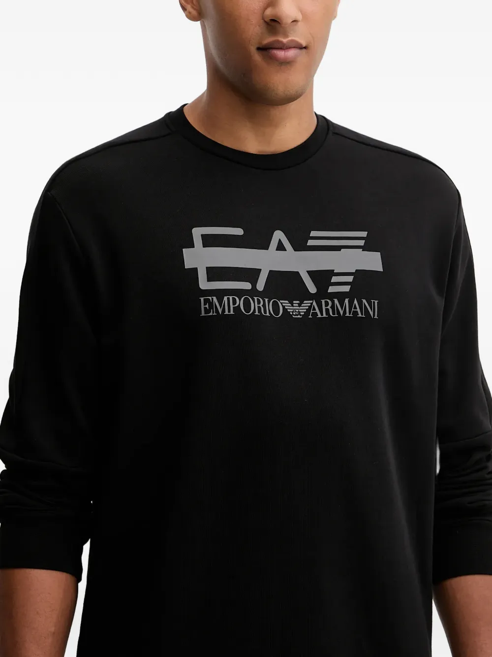 Ea7 Crew-neck Sweatshirt In Black