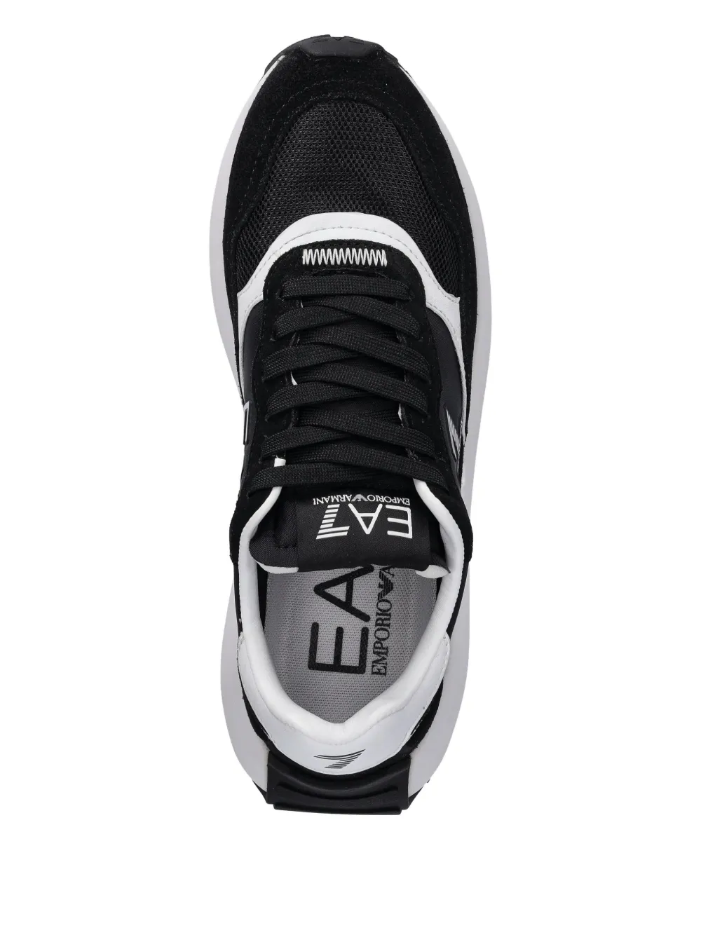 Ea7 Lace-up Logo-detail Sneakers In Black