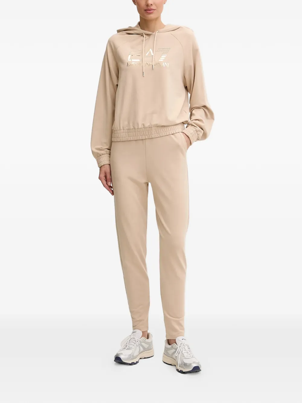Ea7 Emporio Armani drawstring-hood tracksuit - Beige