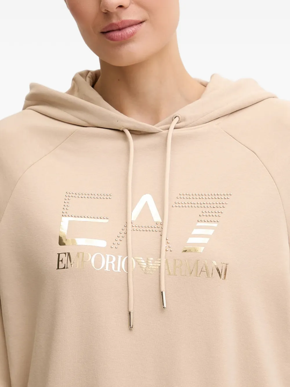 Ea7 Drawstring-hood Tracksuit In Neutral
