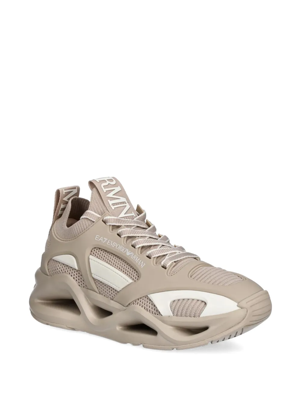 Ea7 Emporio Armani cut-out-effect sneakers - Beige