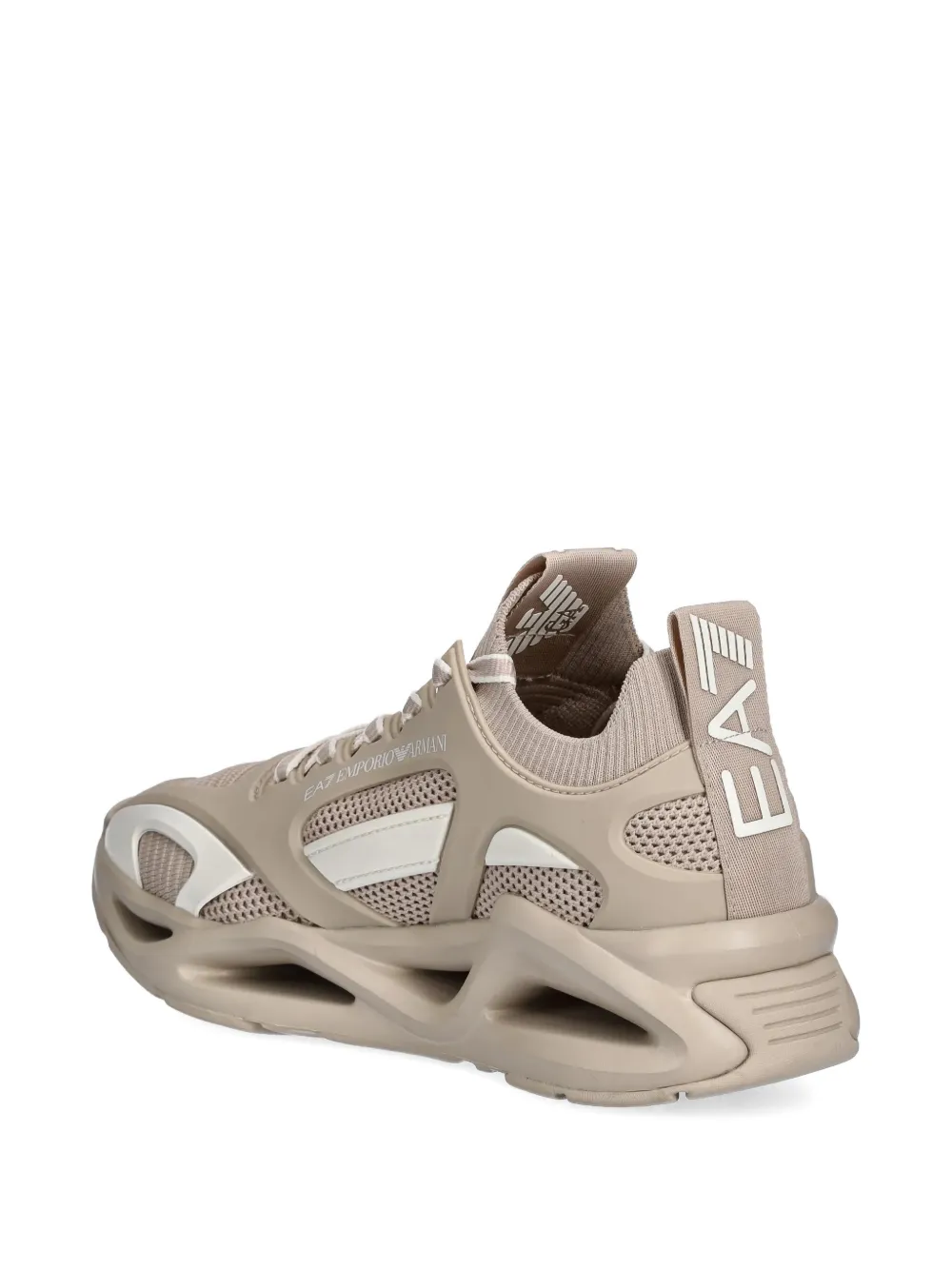 Ea7 Emporio Armani cut-out-effect sneakers Beige