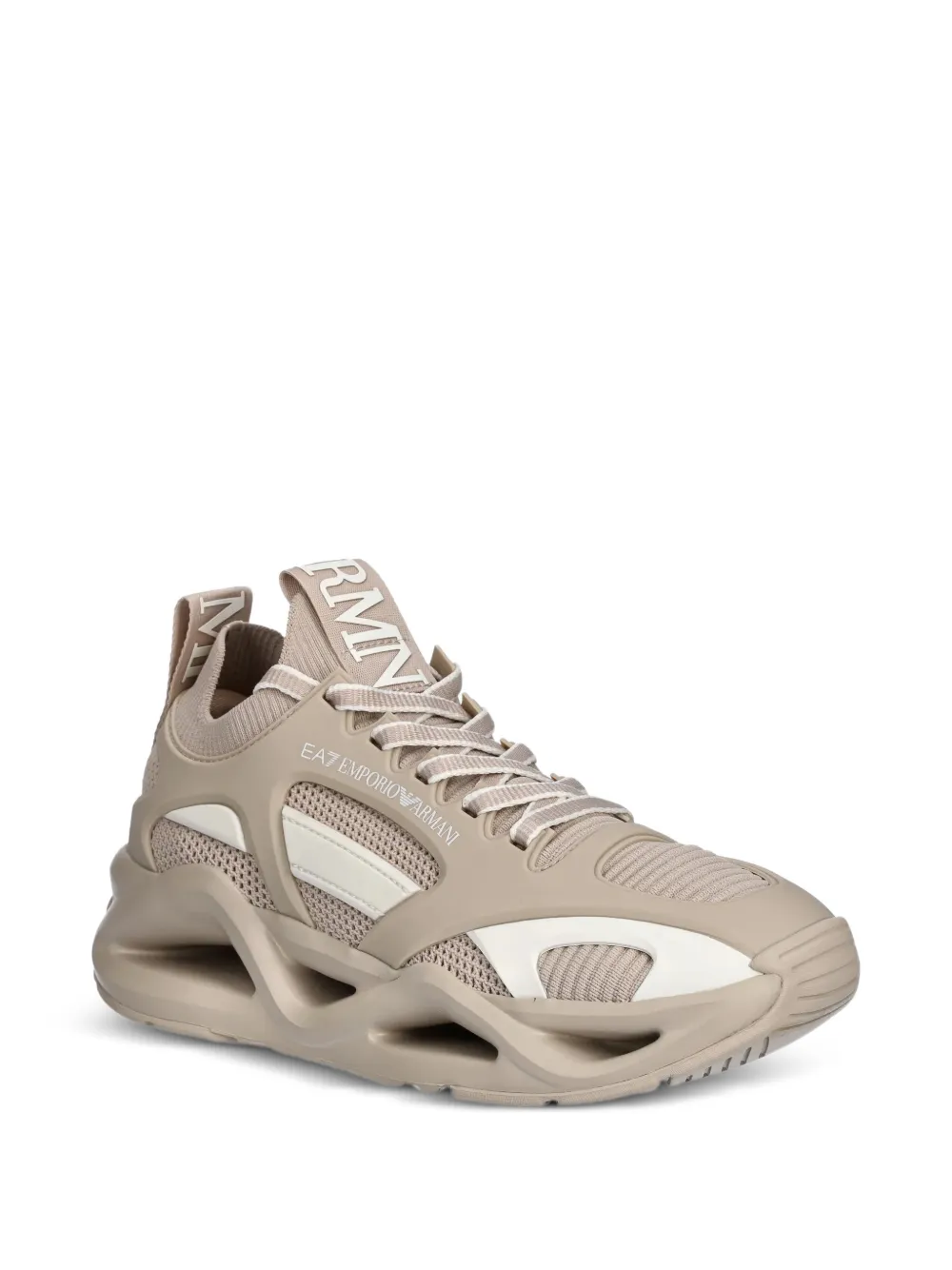  Ea7 Emporio Armani Baskets à Découpes - Tons Neutres 