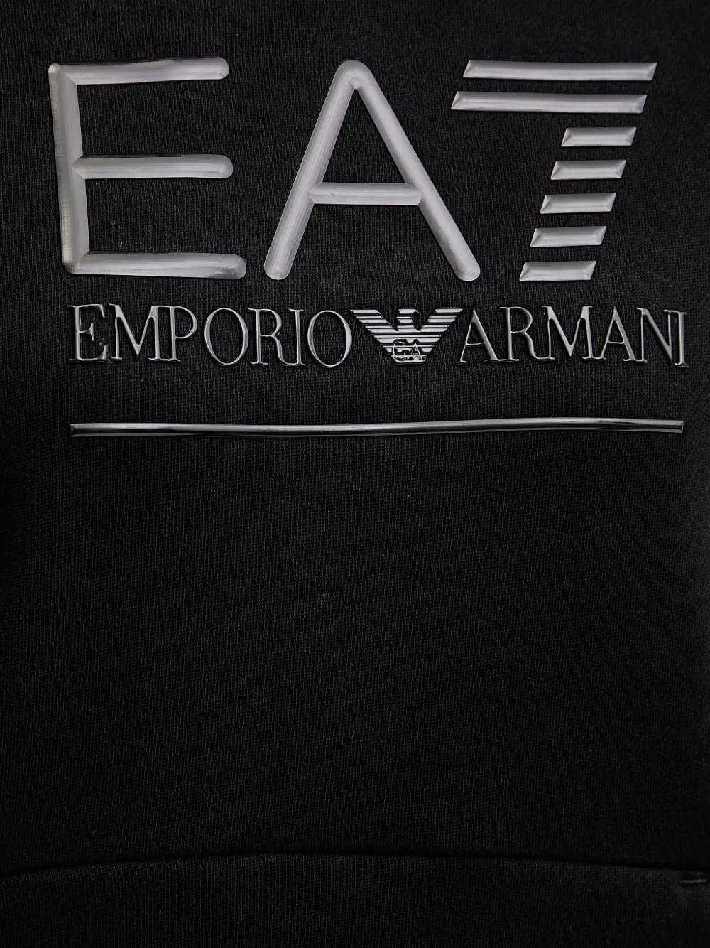 Ea7 Logo-detail Long-sleeve Hoodies In Black