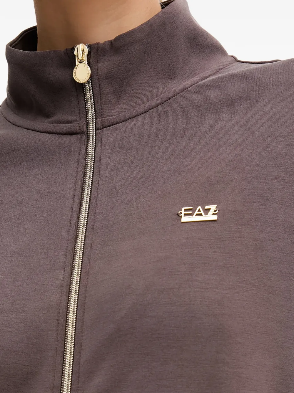 Ea7 Emporio Armani zip-up logo-plaque sweatshirt Bruin