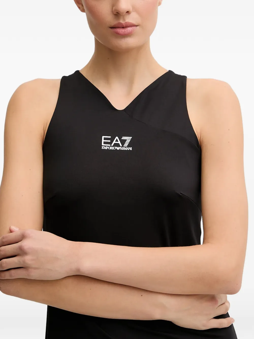 Ea7 V-neck Logo-detail Shorts Set In Black