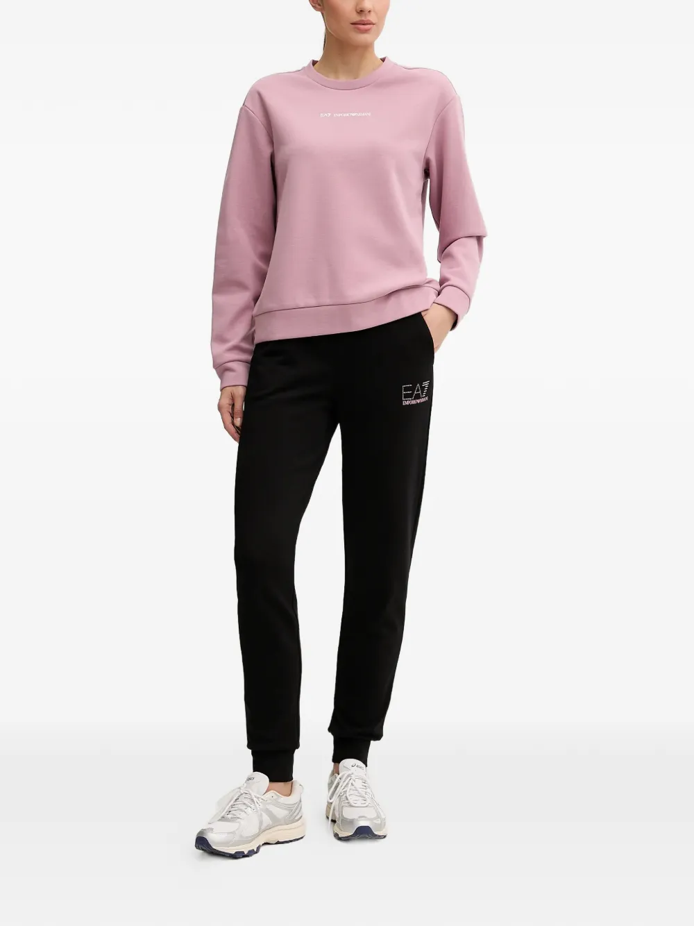 Ea7 Logo-detail Elastic-waist Track Pants In Multi