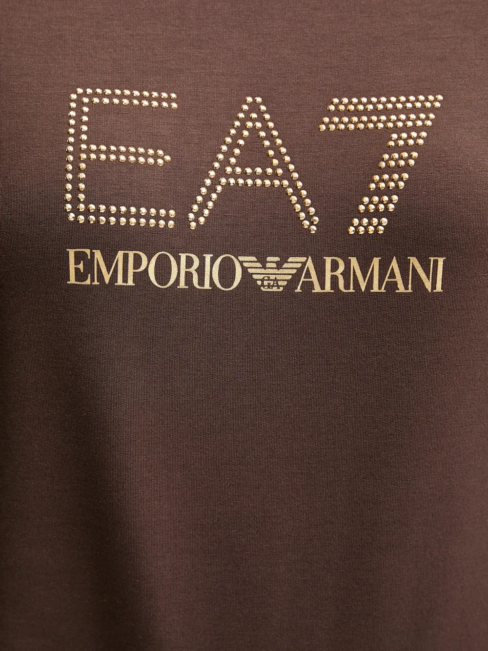 Ea7 Logo-detail Crew-neck Sweatshirt In Brown