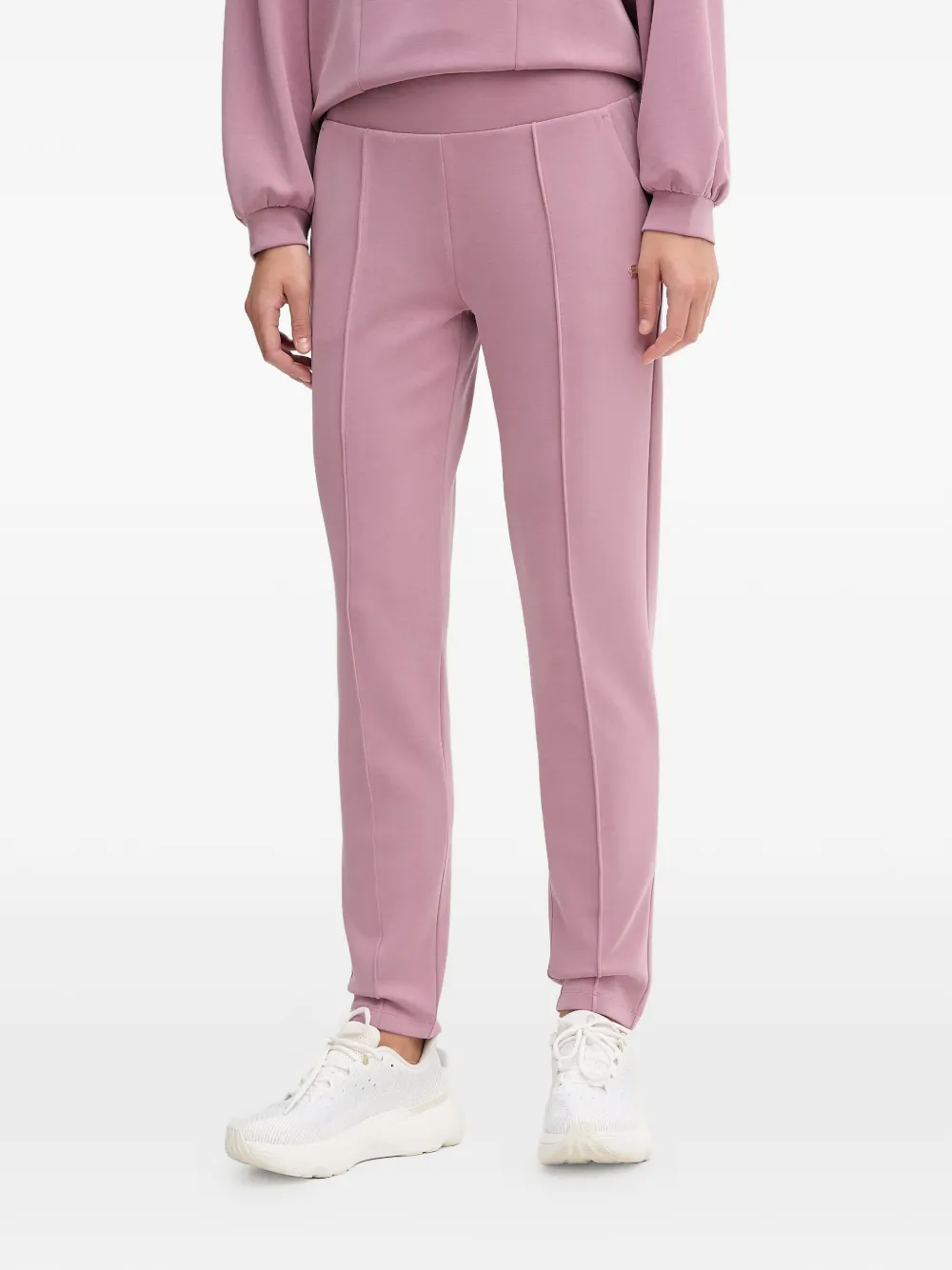 Ea7 Long-sleeve Crew-neck Tracksuit Pants In Pink