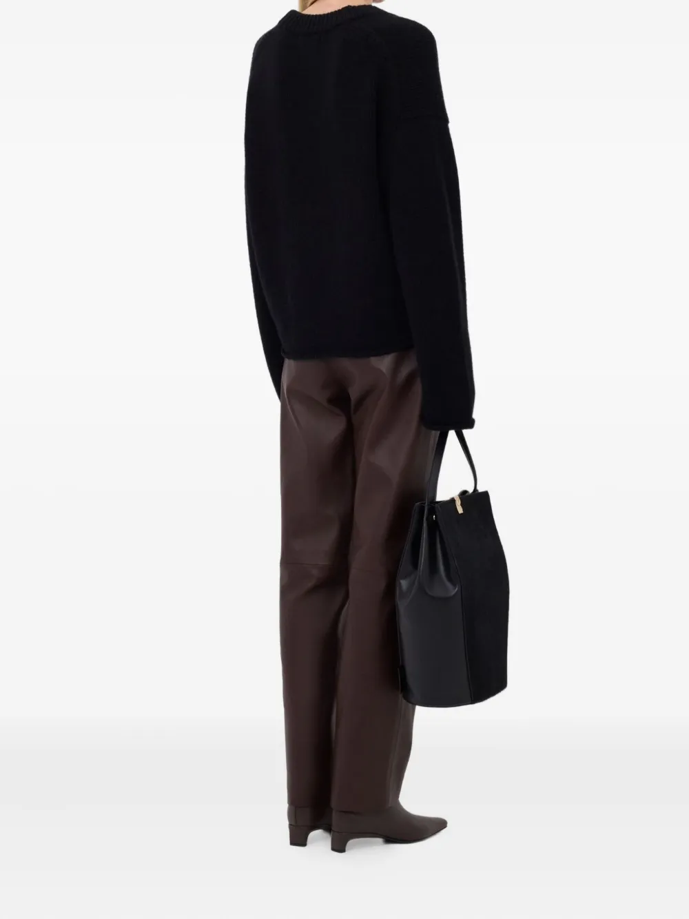 Loulou De Saison Silva Cable Knit Sweater In Black