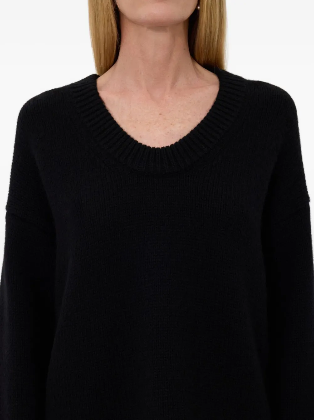 Loulou De Saison Silva Cable Knit Sweater In Black