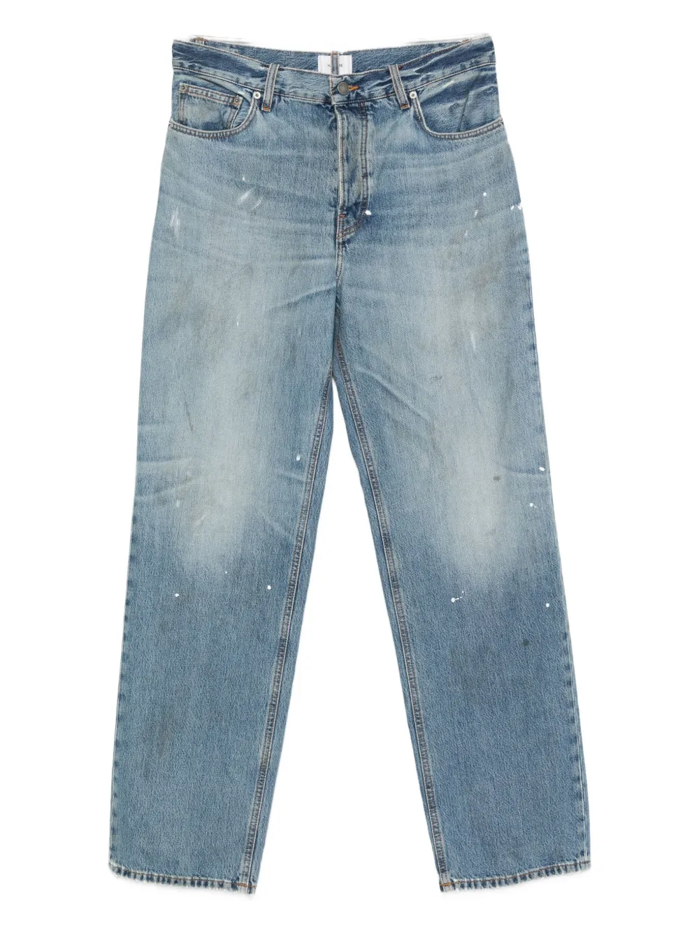 Haikure Five-pocket Paint-splatter Jeans In Blue