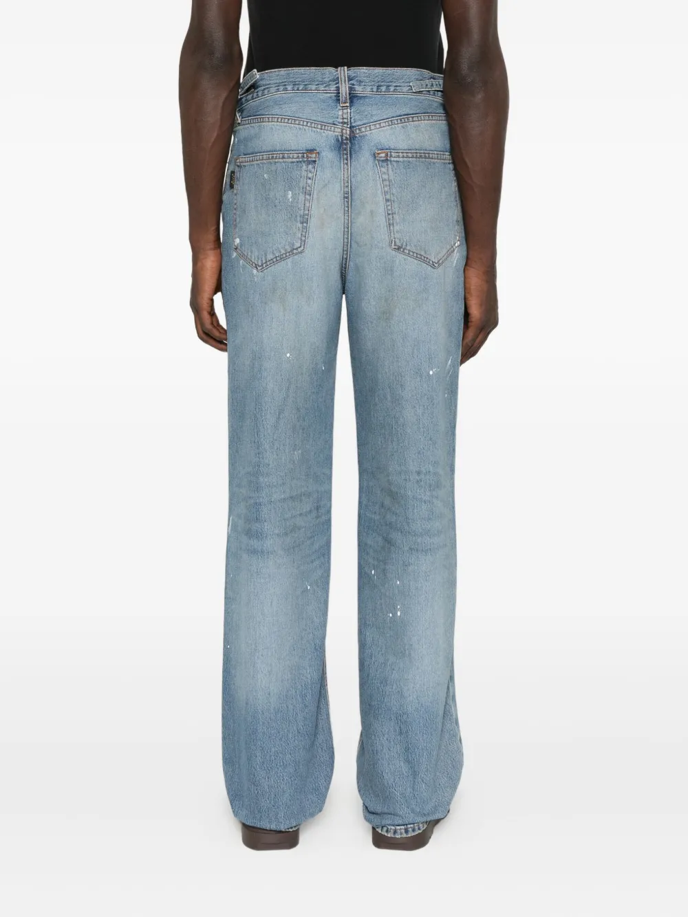 Haikure Jeans met verfspatten en vijf zakken Blauw