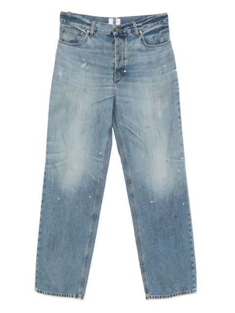 Haikure five-pocket paint-splatter jeans