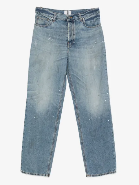 Haikure five-pocket paint-splatter jeans