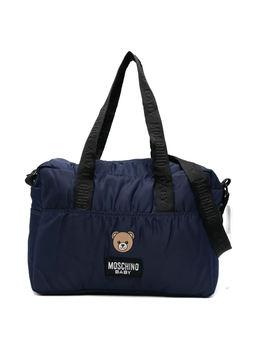 Moschino Kids Gewatteerde luiertas met teddybeerprint Blauw