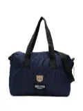 Moschino Kids Teddy Bear-print quilted changing bag - Blue