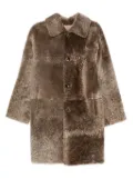 Manzoni 24 shearling button coat - Neutrals