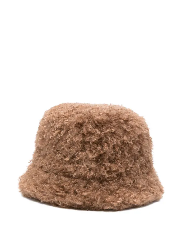 極美品★モンクレール　BERRETTO ボア　バゲットハット　テディ　S Moncler テディベア バケットハット | ブラウン | FARFETCH JP