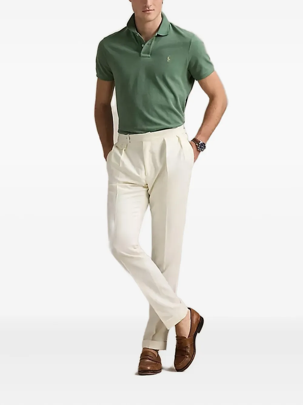 Polo Ralph Lauren embroidered-logo polo shirt Groen