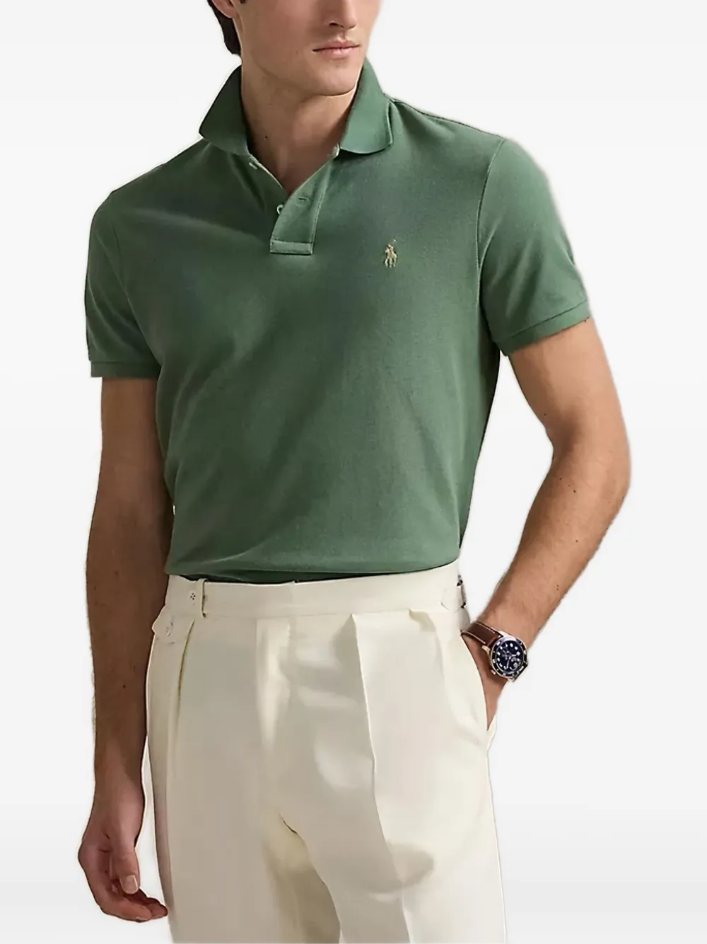 Polo Ralph Lauren embroidered-logo polo shirt - グリーン Polo Ralph Lauren embroidered-logo polo shirt - グリーン