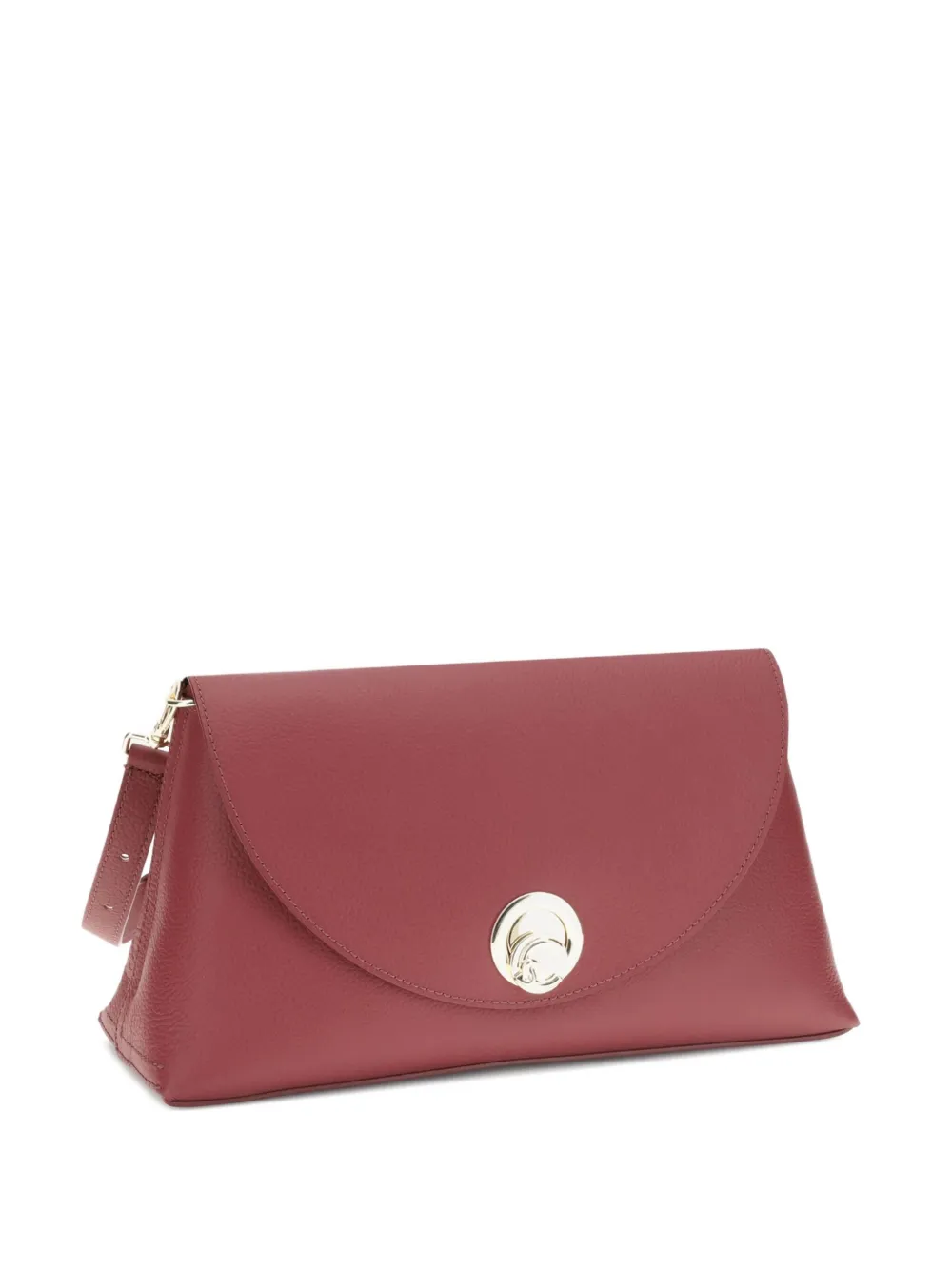 Coccinelle medium Nikla circular-clasp calf-leather shoulder bag Rood