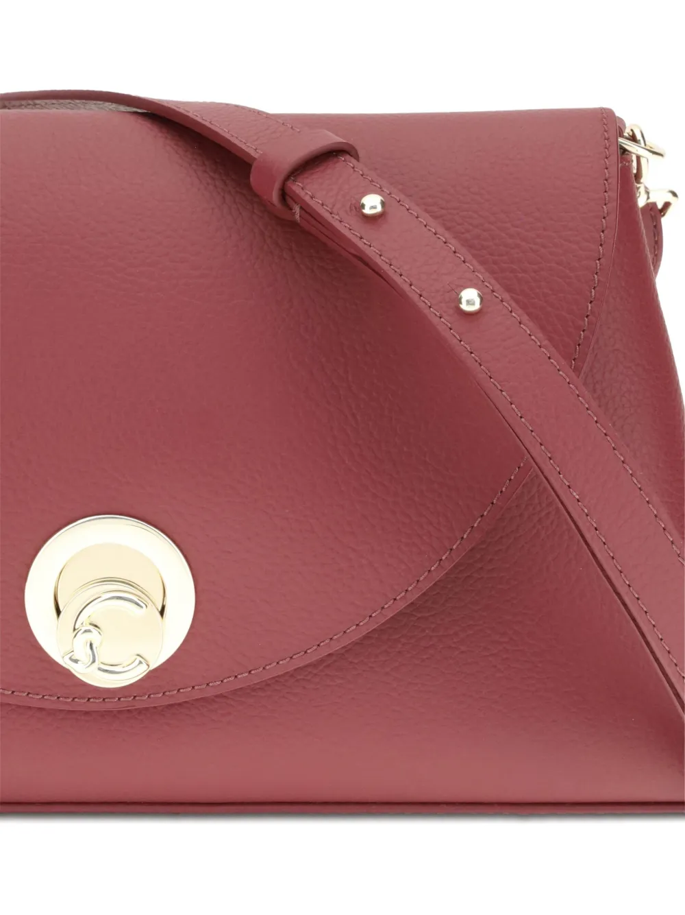 Coccinelle medium Nikla circular-clasp calf-leather shoulder bag Rood