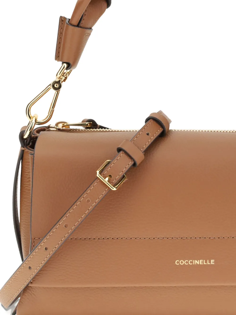 Coccinelle Boheme braided-handle calf-leather shoulder bag Bruin