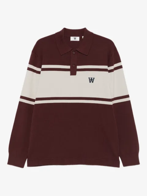 Wood Wood WWCurt striped long-sleeve polo shirt