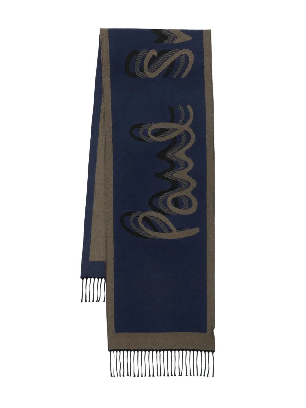 Paul Smith logo-jacquard scarf Blauw