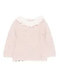 Paz Rodriguez eyelet-detail scalloped-hem sweater - Pink