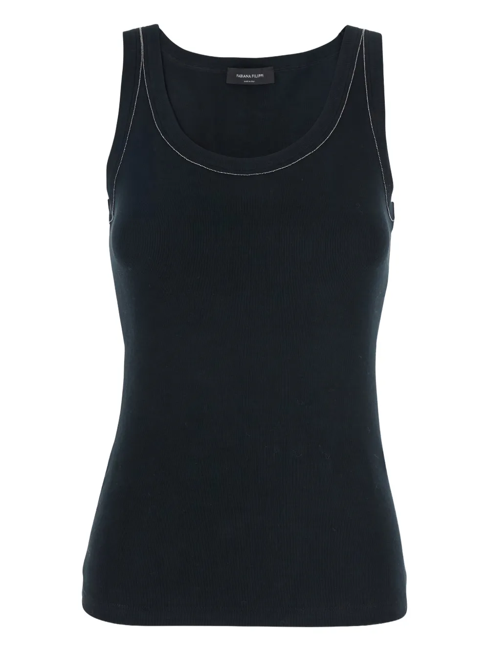 Fabiana Filippi Tanktop met geribbeld detail Zwart