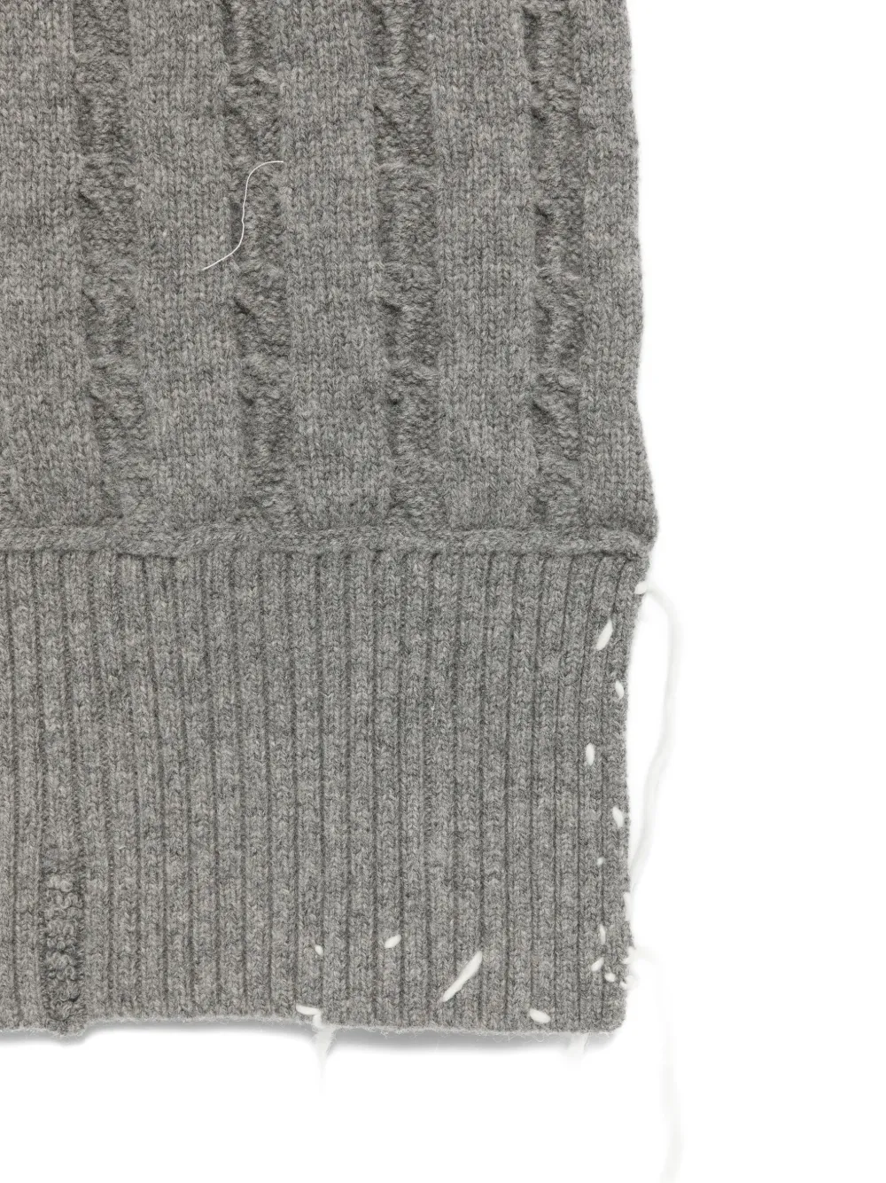 Charles Jeffrey Loverboy Cable-knit Stitching-detail Scarf In Gray