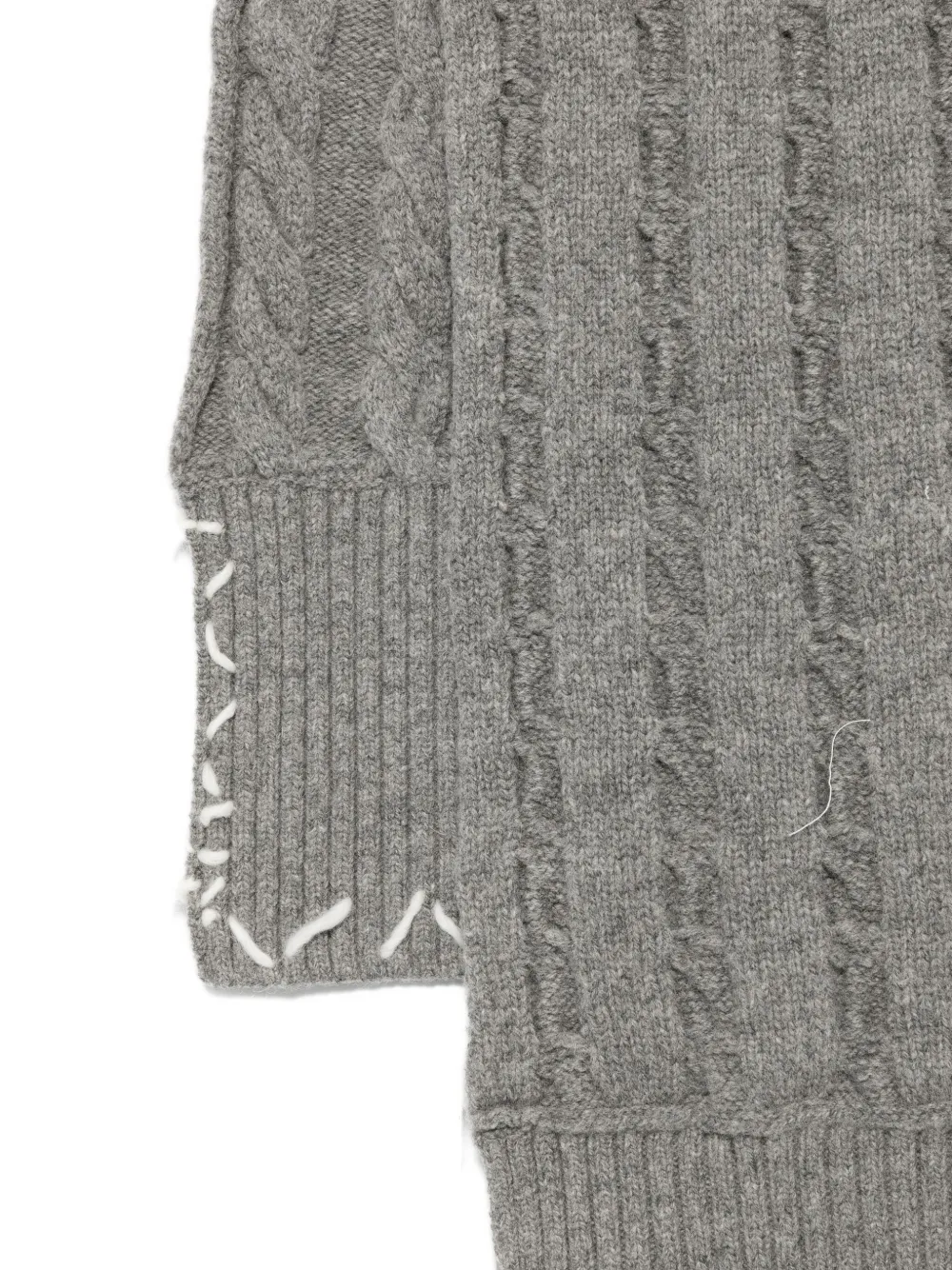 Charles Jeffrey Loverboy Cable-knit Stitching-detail Scarf In Gray