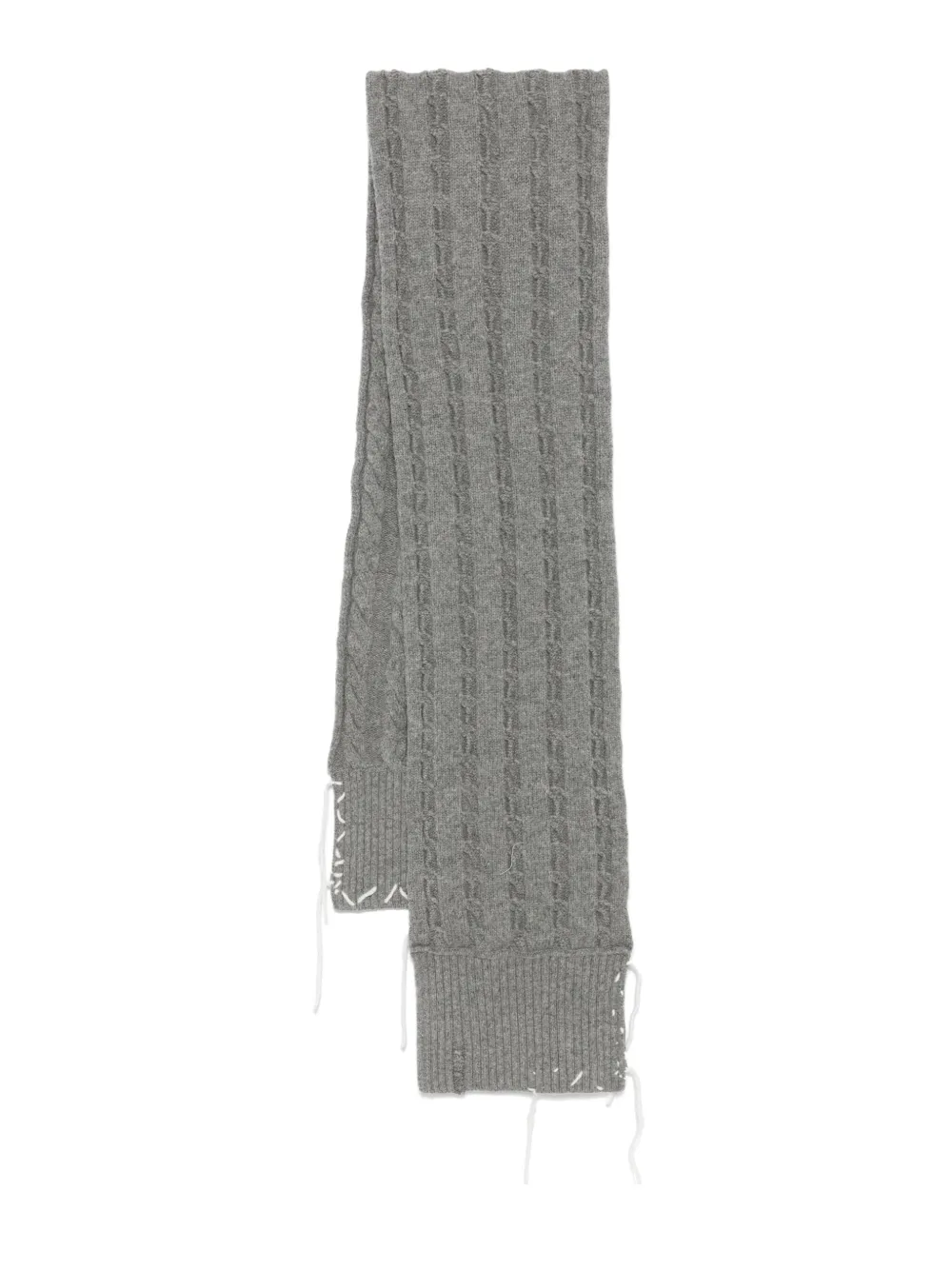 Charles Jeffrey Loverboy Cable-knit Stitching-detail Scarf In Gray