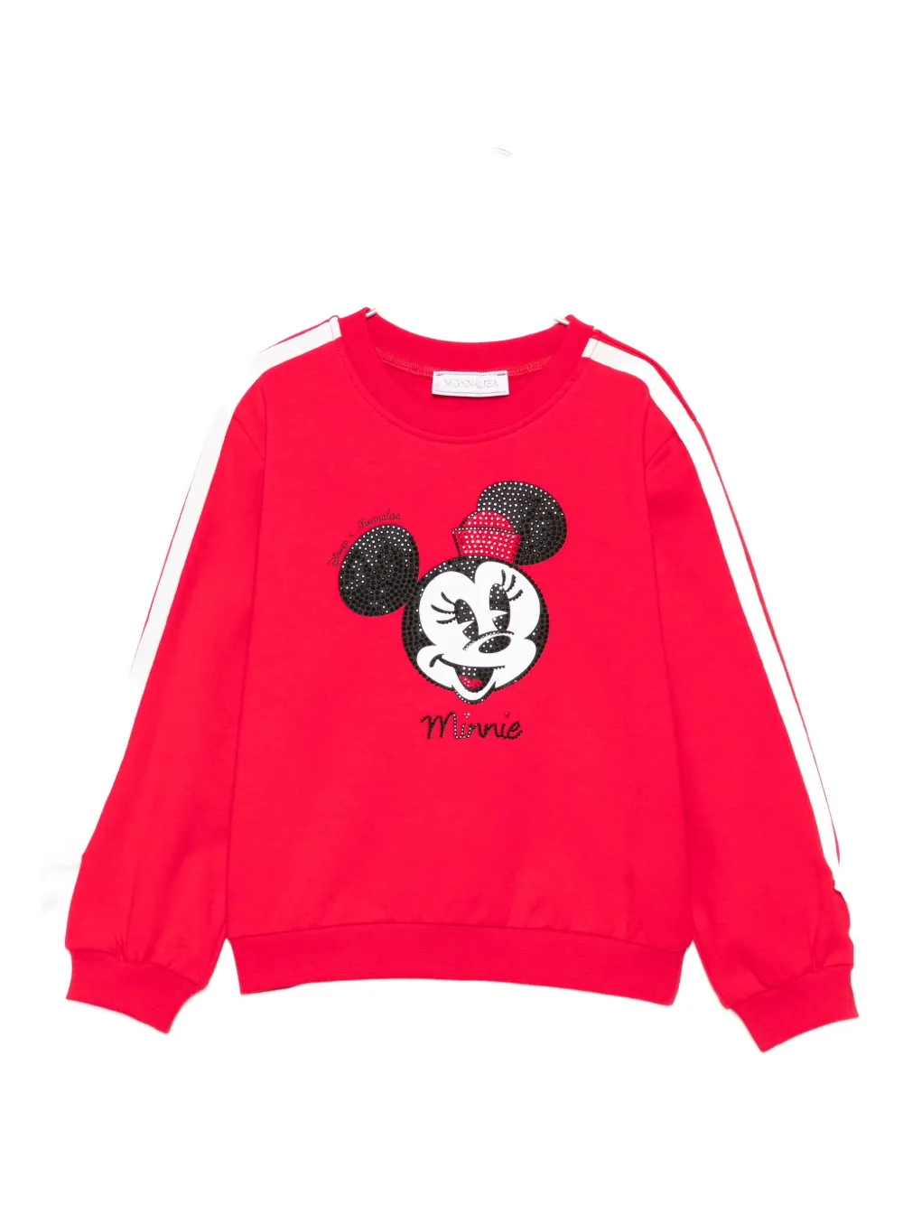 Monnalisa Minnie Mouse Sequin Sweatshirt In Red