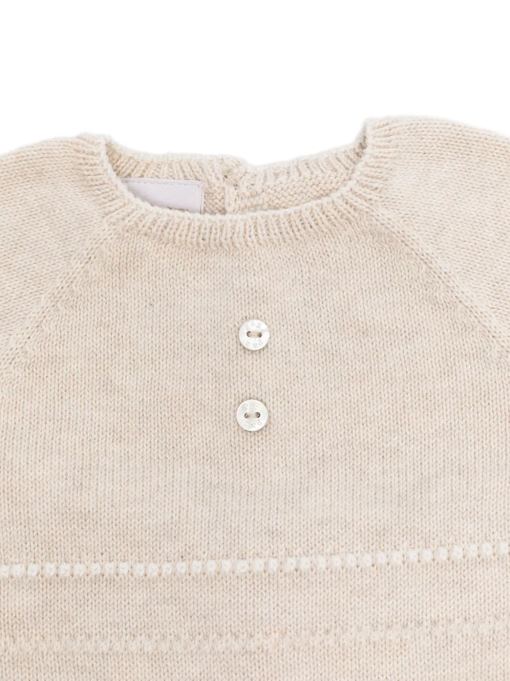 Paz Rodriguez Gebreide babyset met knoopdetail Beige