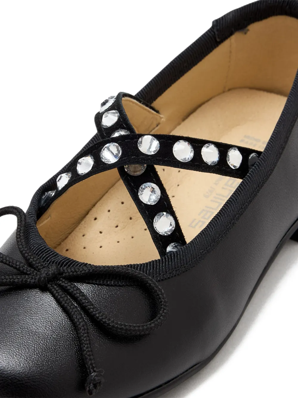 ANDANINES crystal-embellished ballerina shoes Black
