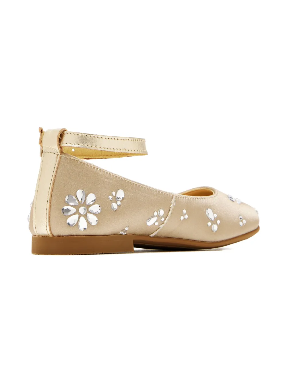 ANDANINES crystal-embellished ankle-strap ballerinas - Beige