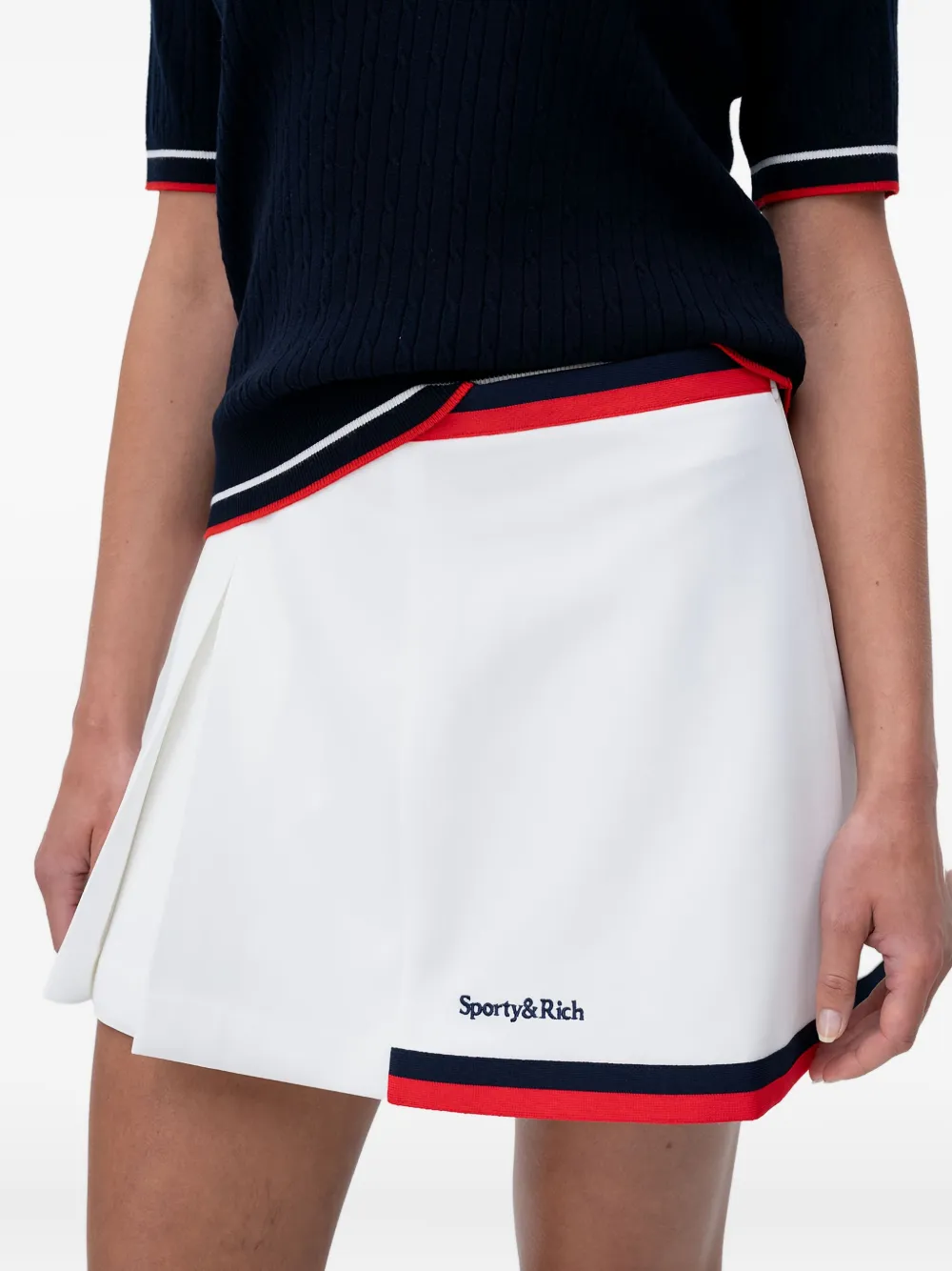 Sporty & Rich Mila pleated mini skirt | White | Image 1
