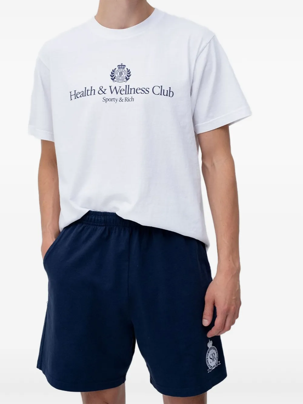 Sporty & Rich Shorts met logodetail en zak Blauw