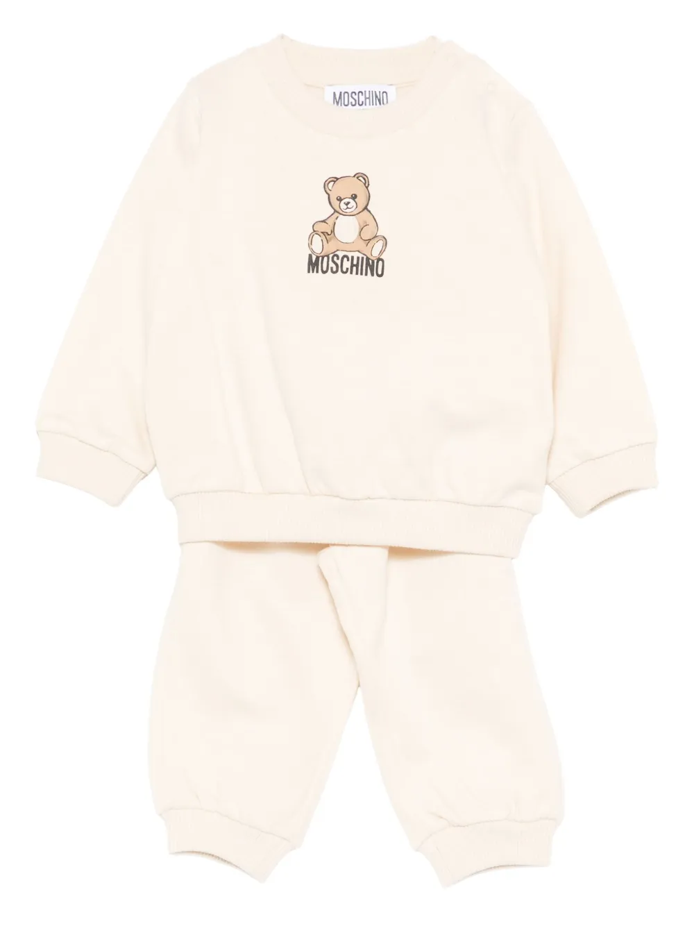 Moschino Kids teddy-logo print tracksuit Beige
