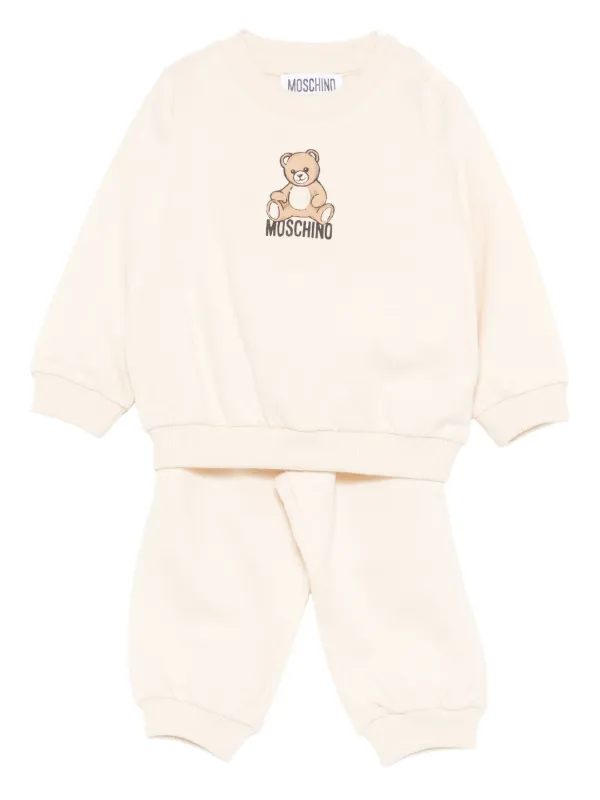 Moschino Kids Traje Deportivo Con Motivo Teddy Bear Neutro