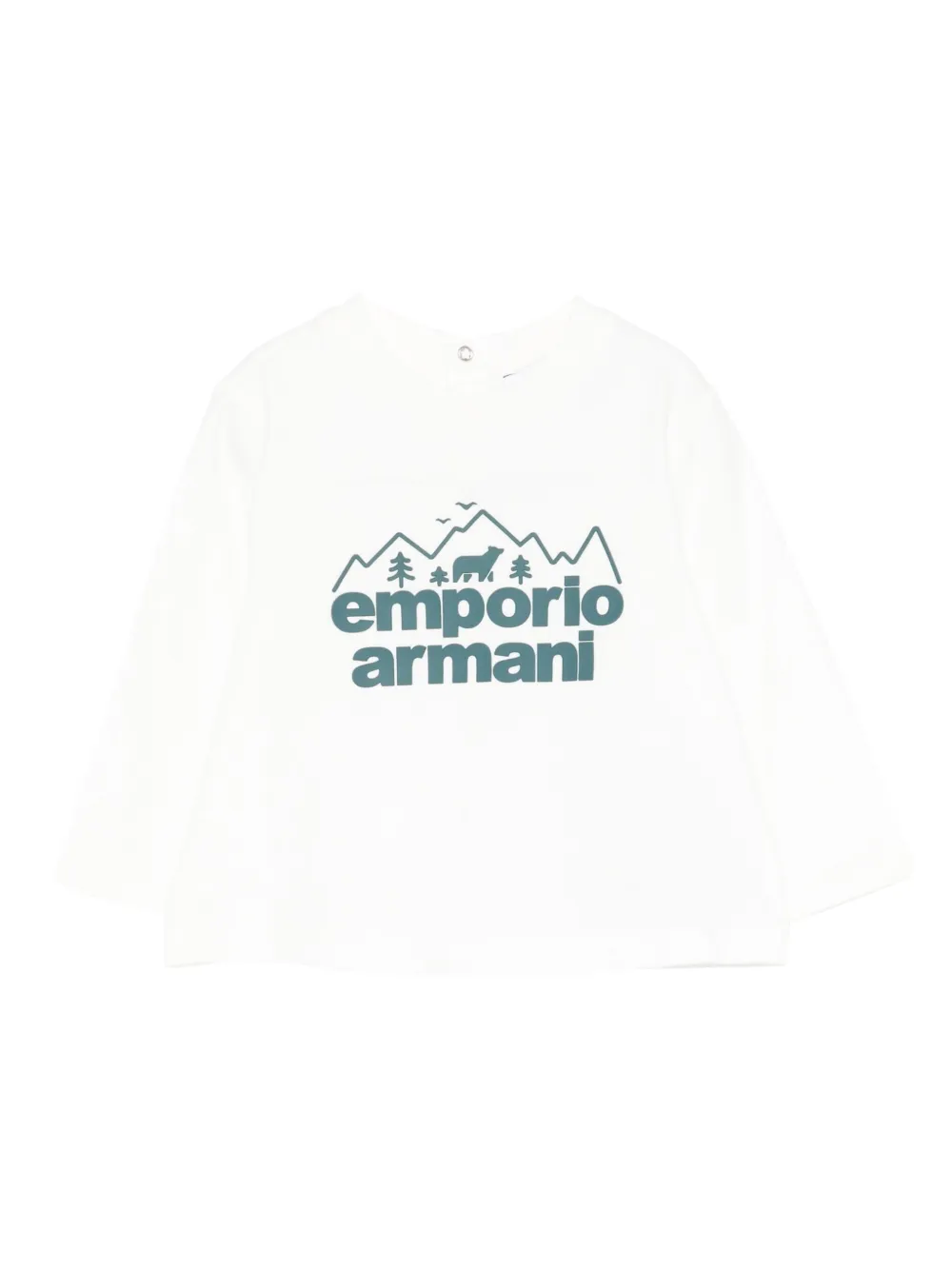 Emporio Ar i Kids mountain-logo long-sleeve T-shirt Wit