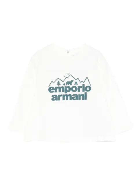 Emporio Armani Kids mountain-logo long-sleeve T-shirt