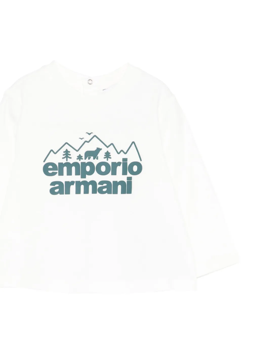Emporio Armani Kids mountain-logo long-sleeve T-shirt Wit
