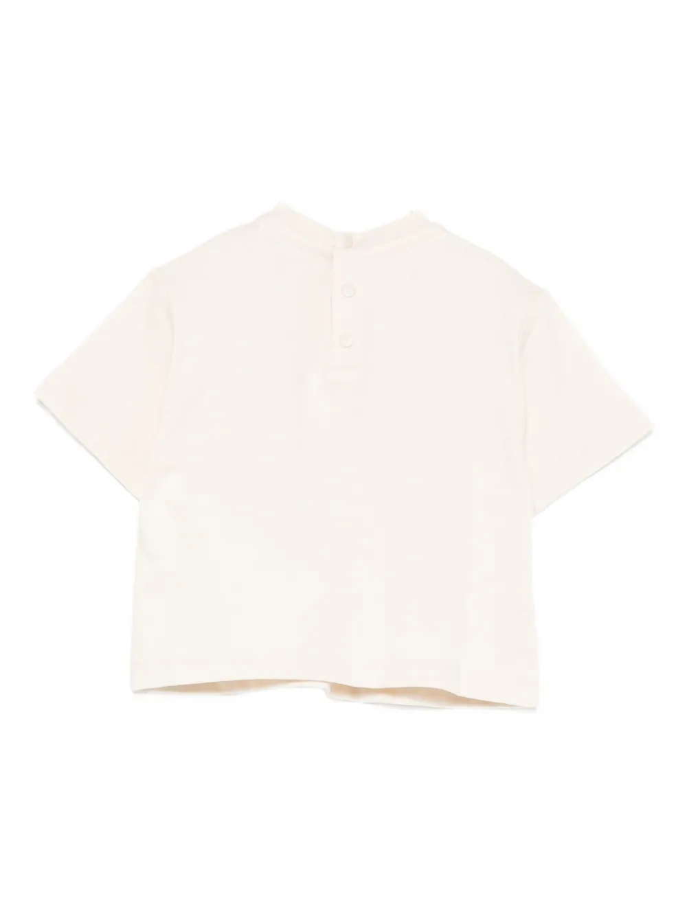 Emporio Armani Kids logo-plaque cotton T-shirt Beige