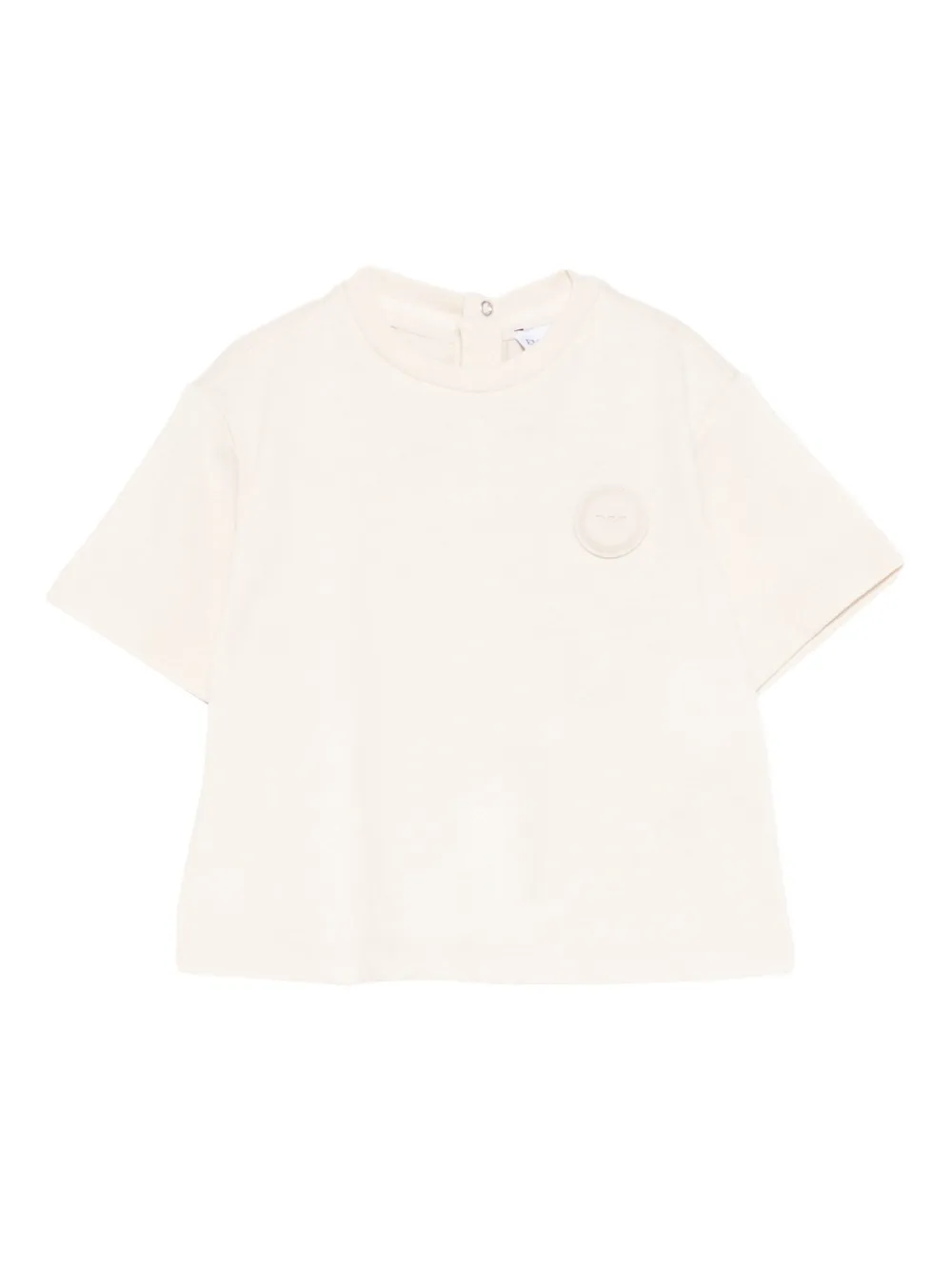 Emporio Ar i Kids logo-plaque cotton T-shirt Beige