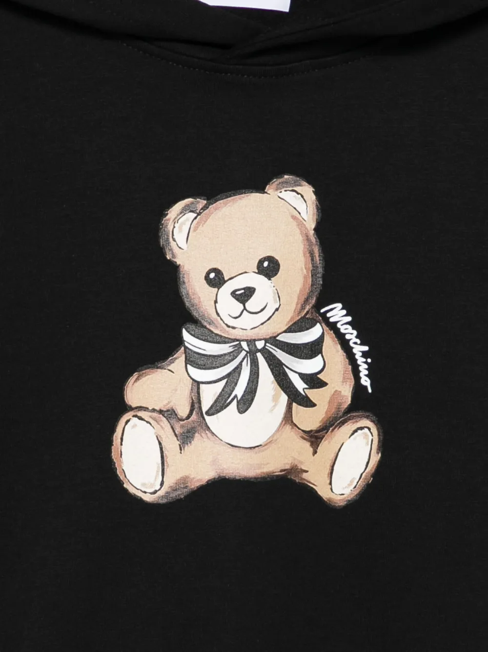 Moschino Kids Top met capuchon en teddybeerprint Zwart