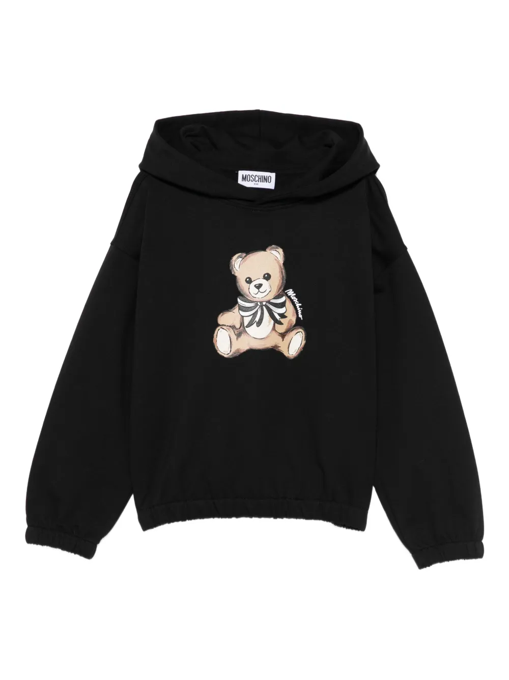 Moschino Kids teddy-print hooded top - ブラック Moschino Kids teddy-print hooded top - ブラック